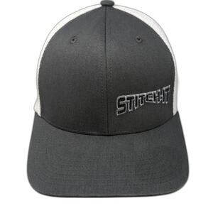 Yupoong Trucker Hat Gray One Size Snapback Mesh Stitch-It Flexfit 110 Logo